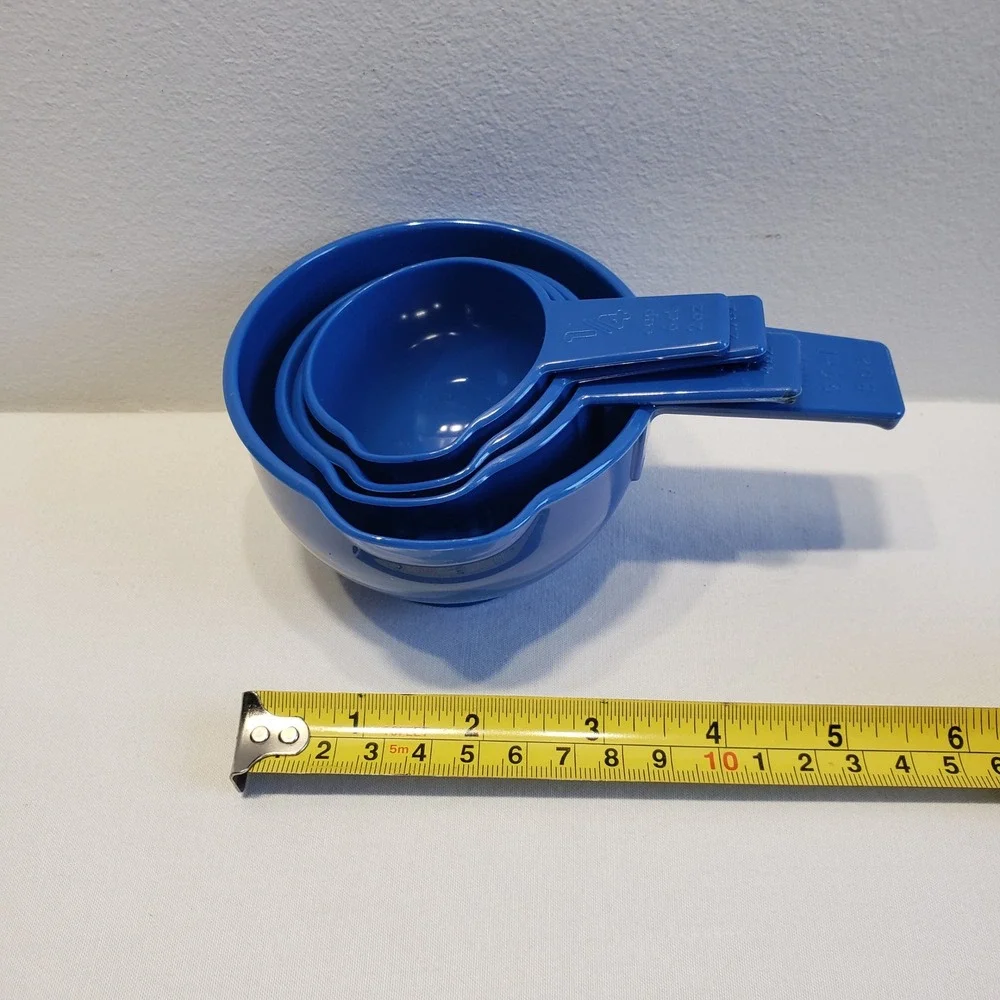 Dansk‎ Measuring Cup Set Blue Nesting Plastic Vintage Kitchenware 4 Piece Set